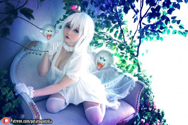    Potato-Godzilla-Boosette幽灵姬Cosplay，清纯甜美角色扮演，雪白制服诱惑，极致视觉盛宴第11张图片