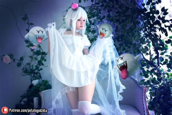   Potato-Godzilla-Boosette幽灵姬Cosplay，清纯甜美角色扮演，雪白制服诱惑，极致视觉盛宴第15张图片