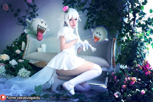    Potato-Godzilla-Boosette幽灵姬Cosplay，清纯甜美角色扮演，雪白制服诱惑，极致视觉盛宴第16张图片