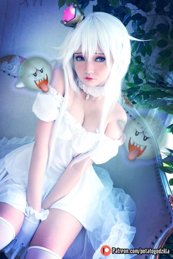    Potato-Godzilla-Boosette幽灵姬Cosplay，清纯甜美角色扮演，雪白制服诱惑，极致视觉盛宴第19张图片