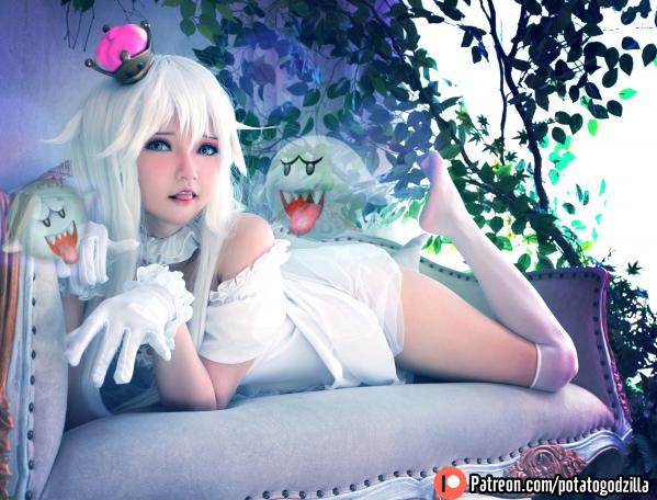    Potato-Godzilla-Boosette幽灵姬Cosplay，清纯甜美角色扮演，雪白制服诱惑，极致视觉盛宴第21张图片