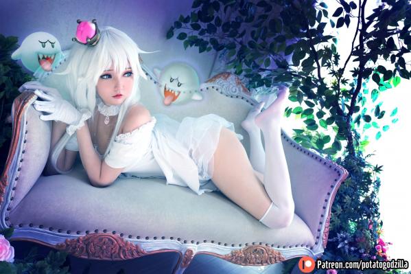    Potato-Godzilla-Boosette幽灵姬Cosplay，清纯甜美角色扮演，雪白制服诱惑，极致视觉盛宴第22张图片