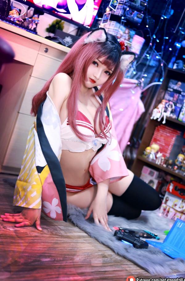    Potato-Godzilla-Weeb-Girl：宅系游戏少女空间，猫耳萌妹性感Cosplay室内私房写真第15张图片
