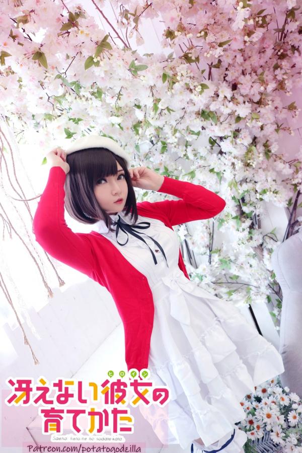    Potato-Godzilla 加藤惠Cosplay：樱花少女路人女主角色扮演，清纯萌系二次元诱惑写真第1张图片