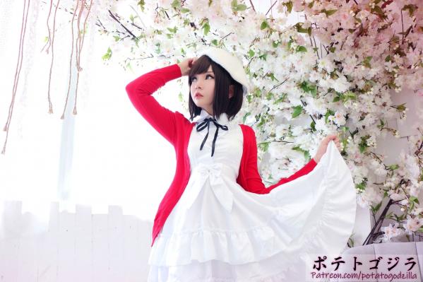    Potato-Godzilla 加藤惠Cosplay：樱花少女路人女主角色扮演，清纯萌系二次元诱惑写真第4张图片