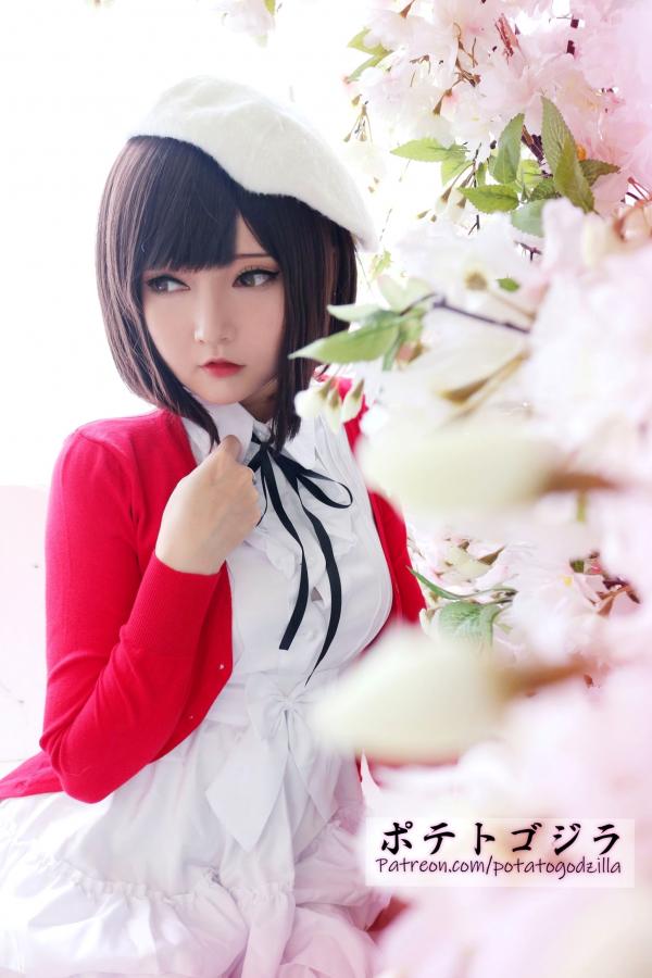    Potato-Godzilla 加藤惠Cosplay：樱花少女路人女主角色扮演，清纯萌系二次元诱惑写真第6张图片
