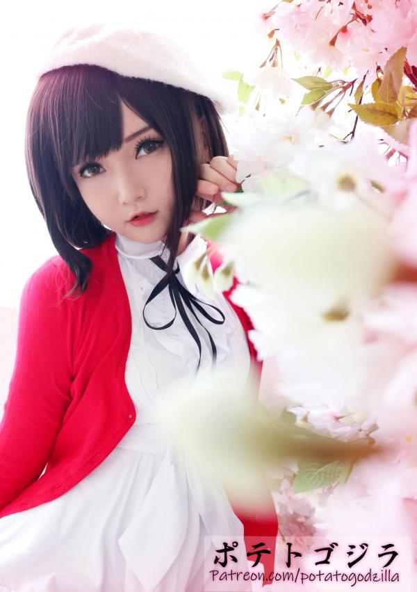    Potato-Godzilla 加藤惠Cosplay：樱花少女路人女主角色扮演，清纯萌系二次元诱惑写真第7张图片