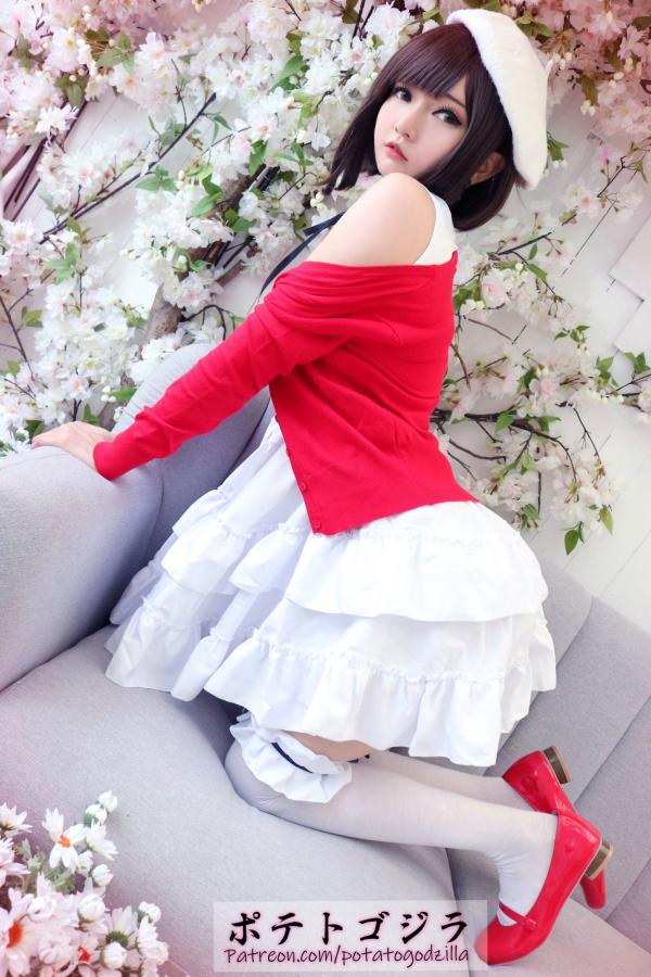    Potato-Godzilla 加藤惠Cosplay：樱花少女路人女主角色扮演，清纯萌系二次元诱惑写真第11张图片