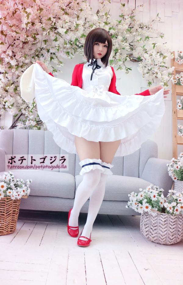    Potato-Godzilla 加藤惠Cosplay：樱花少女路人女主角色扮演，清纯萌系二次元诱惑写真第13张图片