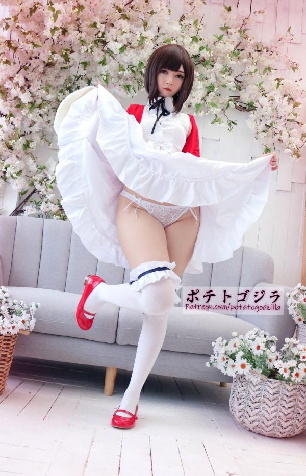    Potato-Godzilla 加藤惠Cosplay：樱花少女路人女主角色扮演，清纯萌系二次元诱惑写真第14张图片