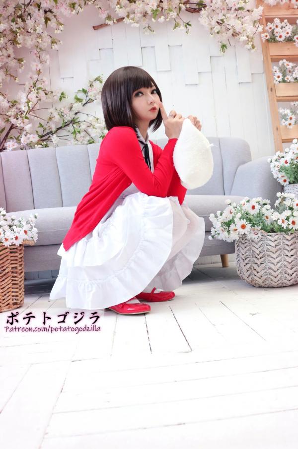    Potato-Godzilla 加藤惠Cosplay：樱花少女路人女主角色扮演，清纯萌系二次元诱惑写真第16张图片