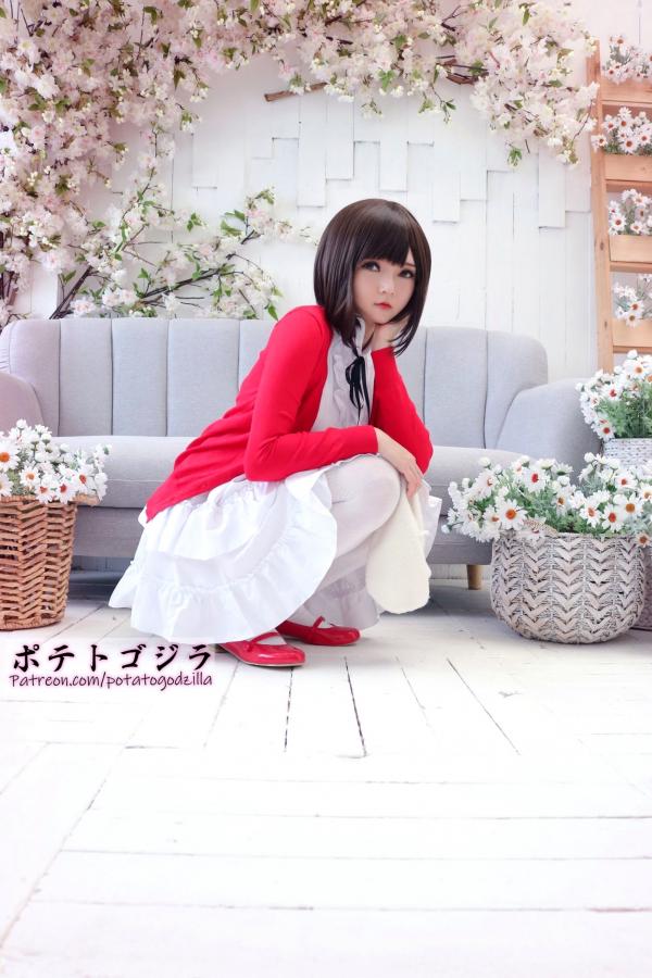    Potato-Godzilla 加藤惠Cosplay：樱花少女路人女主角色扮演，清纯萌系二次元诱惑写真第17张图片