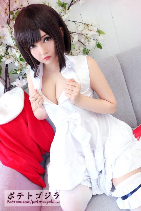    Potato-Godzilla 加藤惠Cosplay：樱花少女路人女主角色扮演，清纯萌系二次元诱惑写真第21张图片