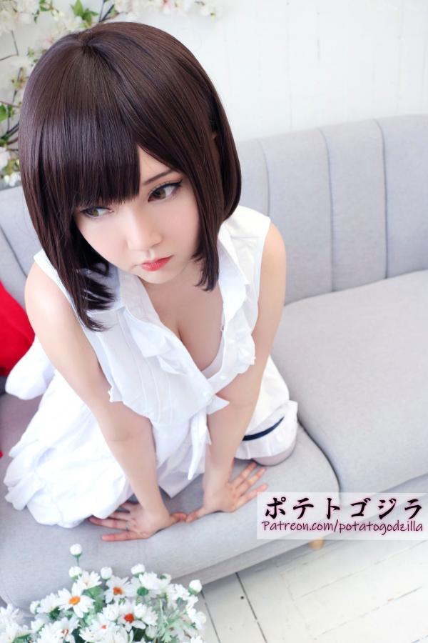    Potato-Godzilla 加藤惠Cosplay：樱花少女路人女主角色扮演，清纯萌系二次元诱惑写真第22张图片
