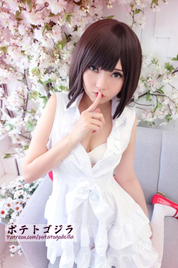    Potato-Godzilla 加藤惠Cosplay：樱花少女路人女主角色扮演，清纯萌系二次元诱惑写真第23张图片