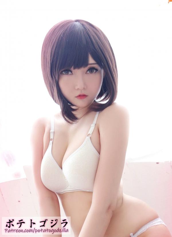    Potato-Godzilla 加藤惠Cosplay：樱花少女路人女主角色扮演，清纯萌系二次元诱惑写真第25张图片