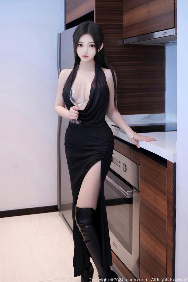    秀人网-8623-奶茶味的包子-黑色礼服长靴私房照-极致诱惑大尺度写真-2024.05.30第4张图片