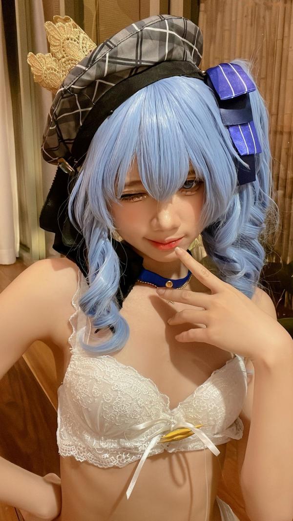    PoppaChan-8月-Suisei：蓝色双马尾cosplay私房，麦克风互动大尺度写真第43张图片