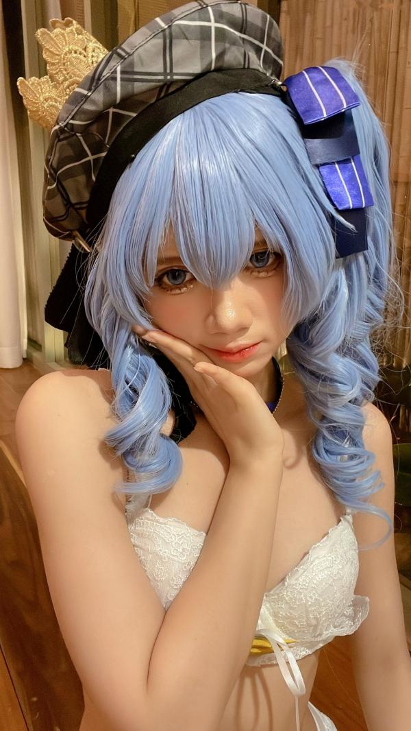    PoppaChan-8月-Suisei：蓝色双马尾cosplay私房，麦克风互动大尺度写真第45张图片