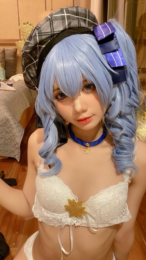    PoppaChan-8月-Suisei：蓝色双马尾cosplay私房，麦克风互动大尺度写真第47张图片
