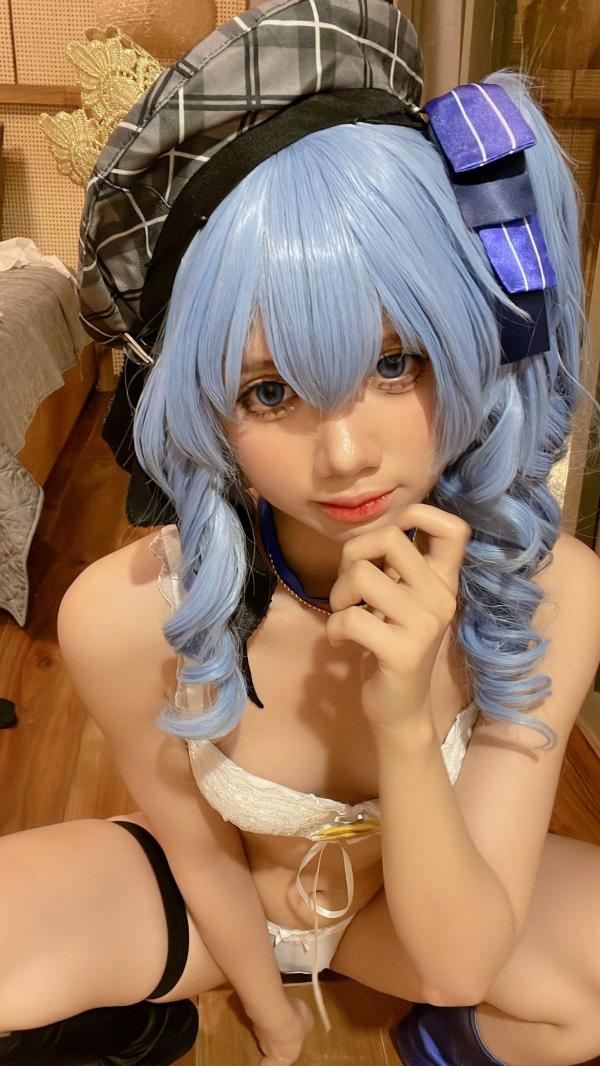    PoppaChan-8月-Suisei：蓝色双马尾cosplay私房，麦克风互动大尺度写真第48张图片