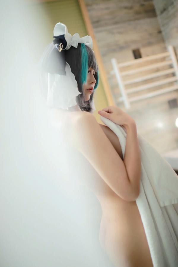    上杉绘梨落 - 柴郡女仆Cos浴室私房写真，极致湿身诱惑 [24P]第12张图片