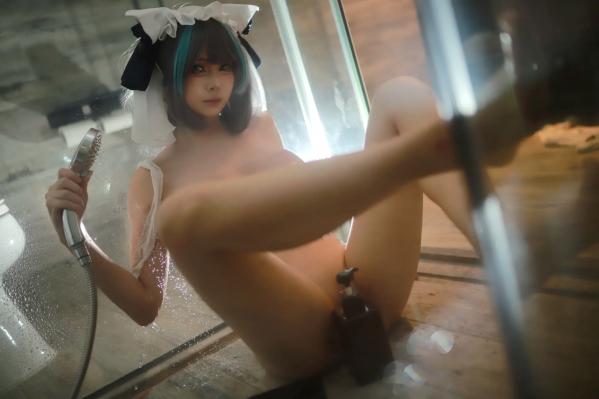    上杉绘梨落 - 柴郡女仆Cos浴室私房写真，极致湿身诱惑 [24P]第17张图片