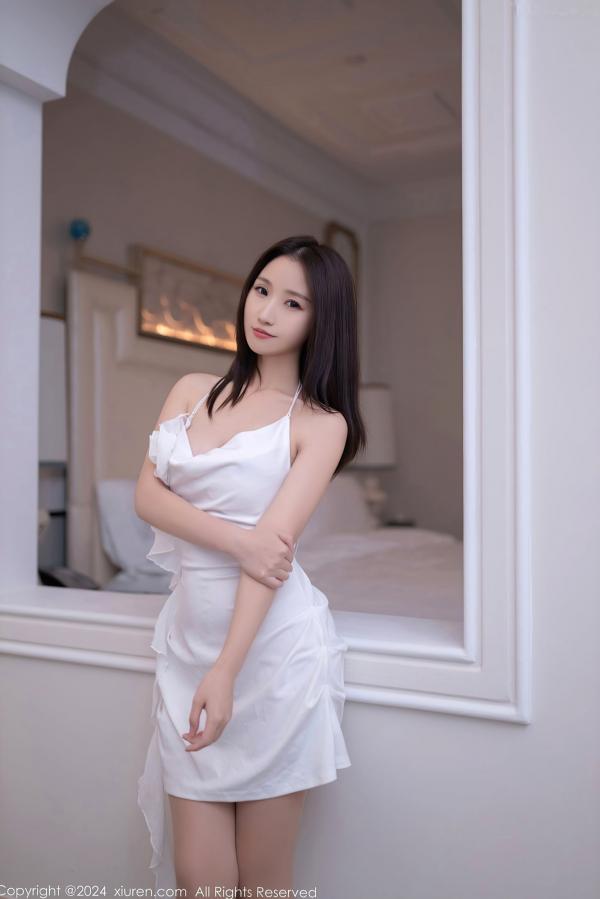    XiuRen秀人网-8616-杏子Yada-纯欲白色连衣短裙私房写真-性感大尺度女神高清套图第2张图片