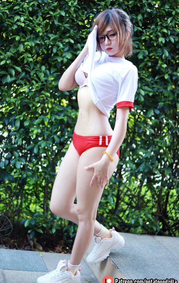    Potato-Godzilla-Gym-Uniform 日式复古运动服校服美少女户外清纯私房写真第5张图片