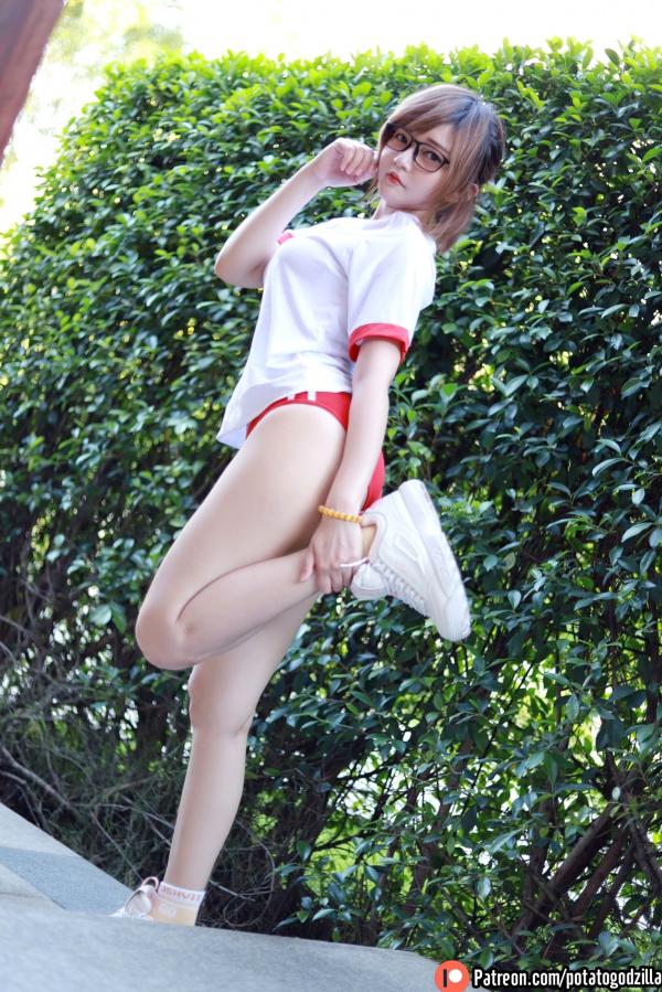    Potato-Godzilla-Gym-Uniform 日式复古运动服校服美少女户外清纯私房写真第9张图片