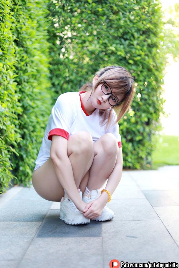   Potato-Godzilla-Gym-Uniform 日式复古运动服校服美少女户外清纯私房写真第20张图片