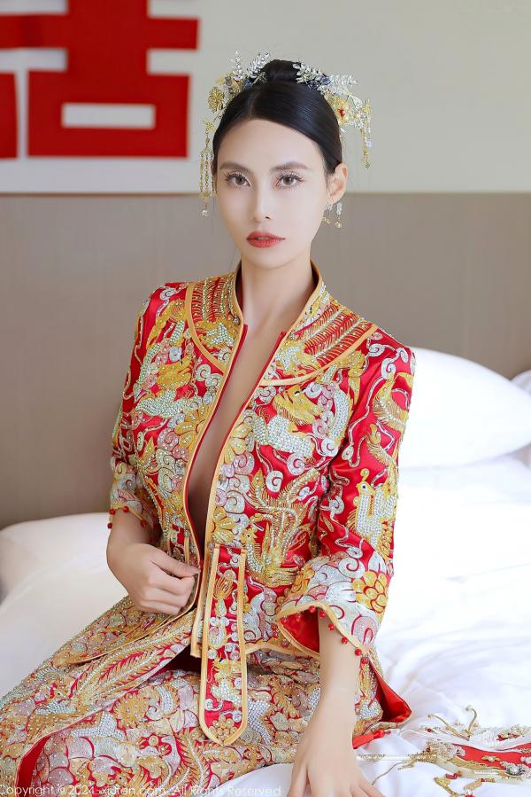    XiuRen秀人网-8534-lingyu69：中式新娘主题，古典红色嫁衣，极致私房诱惑，气质冷艳女神第6张图片