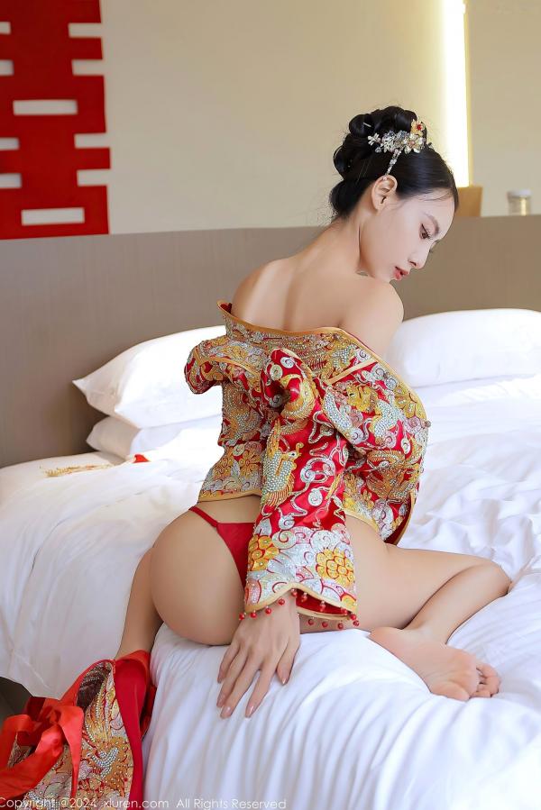    XiuRen秀人网-8534-lingyu69：中式新娘主题，古典红色嫁衣，极致私房诱惑，气质冷艳女神第32张图片
