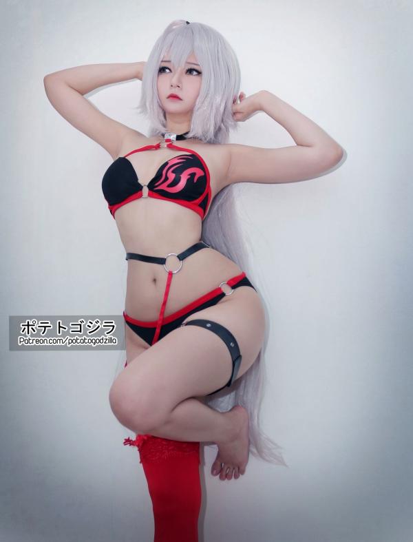    Potato-Godzilla-Jeanne-Alter-Summer：黑贞德动漫Cosplay，冷艳性感大尺度私房写真第13张图片