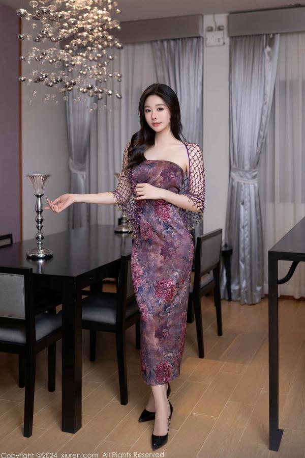    秀人女神小逗逗：紫色网纱魅惑私房写真，极致身材展现曲线魅力，高颜值极品艺术视觉大赏第1张图片