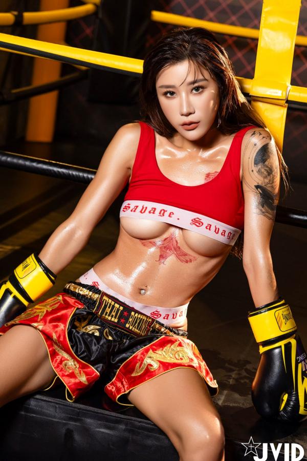    JVID-Lara-双囍-全裸搏击擂台系列-健身房运动性感写真-纹身女神-小麦色健美身材-大尺度美图-2023.11.17第13张图片