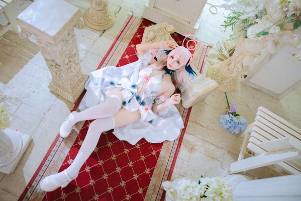    日奈娇 - 下江小春花嫁角色扮演，唯美室内婚纱写真，还原蓝档案治愈系少女第24张图片
