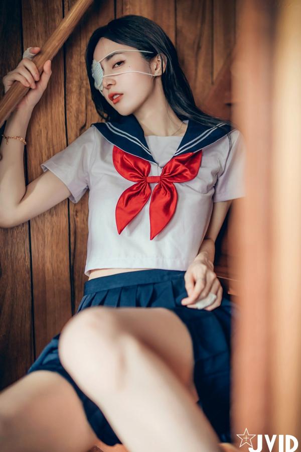    JVID-辰辰-病娇写真-制服角色扮演-缠绕绷带性感大尺度-2023.09.02第176张图片