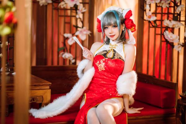    焖焖碳 - 碧蓝航线柴郡旗袍古典丝袜装，绝美角色扮演，复古风情下的性感演绎 [29P]第3张图片