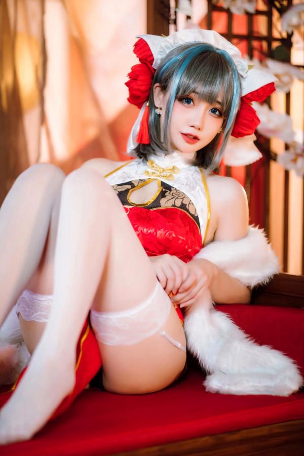    焖焖碳 - 碧蓝航线柴郡旗袍古典丝袜装，绝美角色扮演，复古风情下的性感演绎 [29P]第11张图片