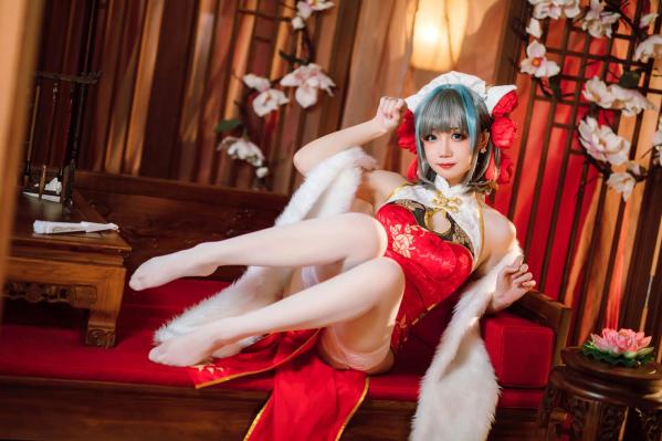    焖焖碳 - 碧蓝航线柴郡旗袍古典丝袜装，绝美角色扮演，复古风情下的性感演绎 [29P]第25张图片