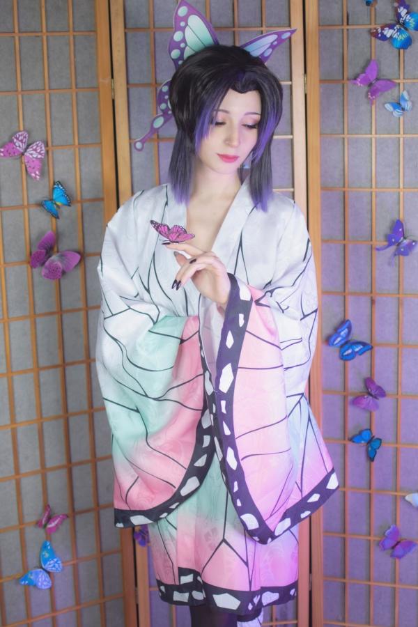    Shirokitsune蝴蝶忍高颜值Cosplay写真：性感蕾丝内衣与黑丝诱惑，演绎极致私房魅力第2张图片