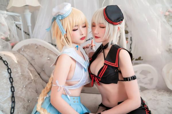    Momoko葵葵 瓜希酱 - FATE黑白贞德Cosplay，冷艳黑化与清纯白贞双子，极致对比诱惑实拍 [60P]第21张图片