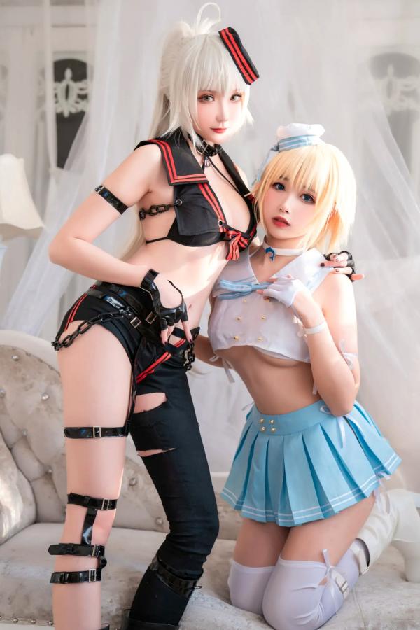    Momoko葵葵 瓜希酱 - FATE黑白贞德Cosplay，冷艳黑化与清纯白贞双子，极致对比诱惑实拍 [60P]第25张图片