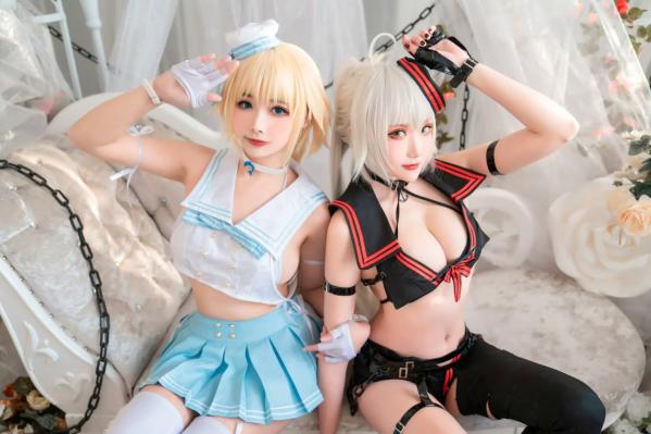    Momoko葵葵 瓜希酱 - FATE黑白贞德Cosplay，冷艳黑化与清纯白贞双子，极致对比诱惑实拍 [60P]第29张图片