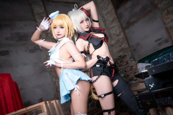    Momoko葵葵 瓜希酱 - FATE黑白贞德Cosplay，冷艳黑化与清纯白贞双子，极致对比诱惑实拍 [60P]第32张图片