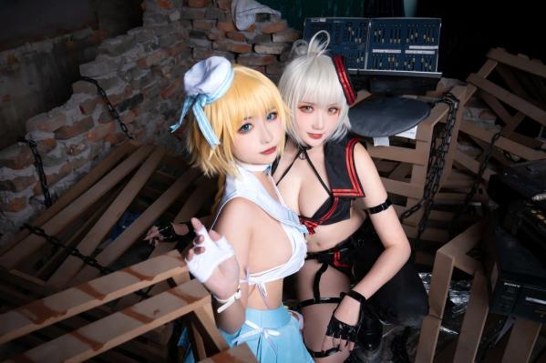    Momoko葵葵 瓜希酱 - FATE黑白贞德Cosplay，冷艳黑化与清纯白贞双子，极致对比诱惑实拍 [60P]第35张图片