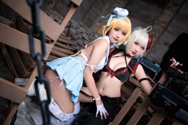    Momoko葵葵 瓜希酱 - FATE黑白贞德Cosplay，冷艳黑化与清纯白贞双子，极致对比诱惑实拍 [60P]第36张图片