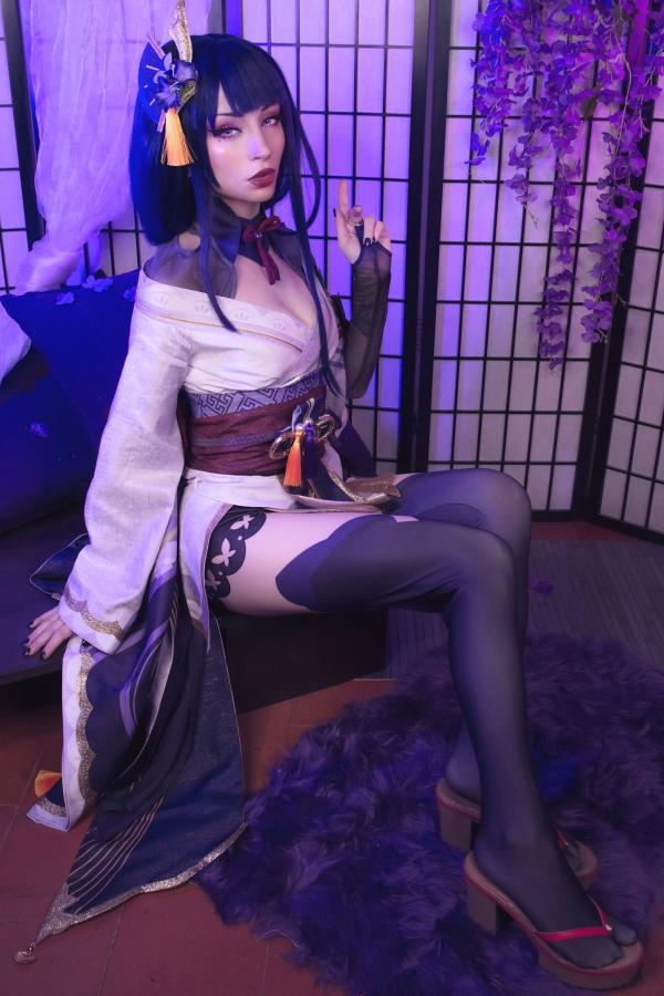    ShiroKitsune-原神-雷电将军-Raiden-Shogun-角色扮演-大尺度私房-冷艳cos写真-诱惑丝袜第2张图片