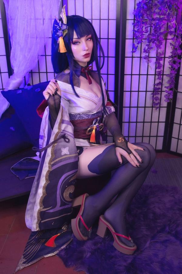    ShiroKitsune-原神-雷电将军-Raiden-Shogun-角色扮演-大尺度私房-冷艳cos写真-诱惑丝袜第3张图片